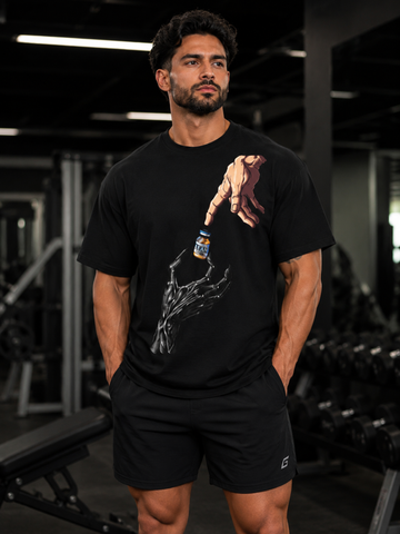 Duality Graphic Oversized Black T-Shirt for Men