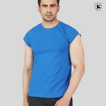 Load image into Gallery viewer, Mens Crop Sleeves Cotton Lycra T-shirt
