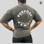 Load image into Gallery viewer, Purpose Is Power 3D Print Acid Wash Grey Oversize T-shirt
