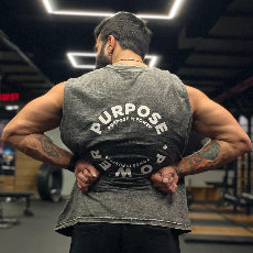 Purpose Is Power 3D Print Acid Wash Grey Oversize TankTop