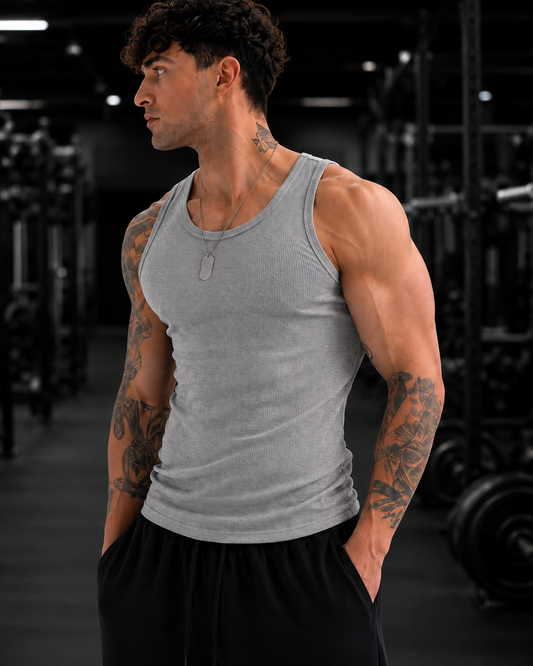 Compression Ribbed Cotton Vests for Men